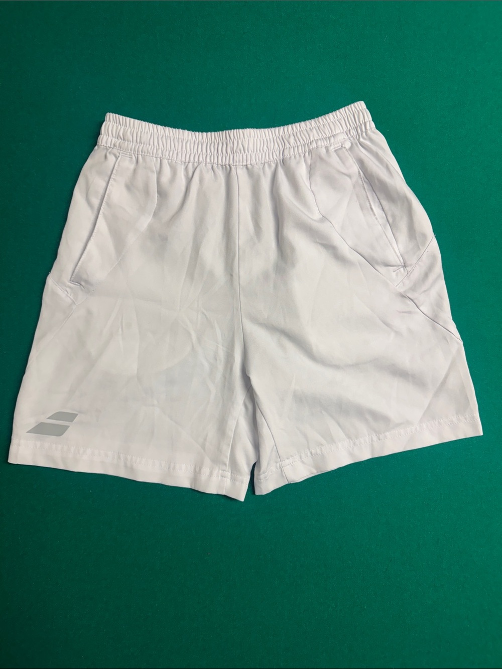 Kids White Athletic Shorts with Elastic Waist